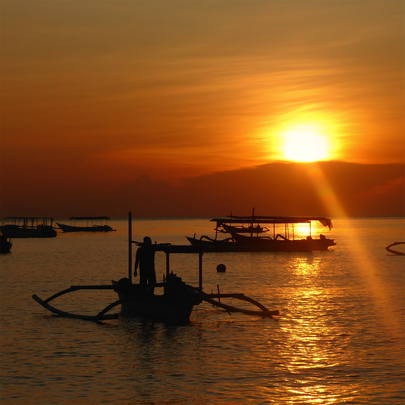 Sunset before a night dive in Pemuteran